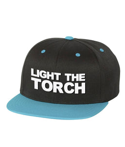 Light The Torch Text Logo Snapback (Blue)